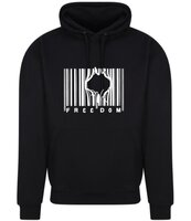 Freedom hoodie zwart maat S t/m XXXL 80% katoen 20% polyester