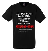 Shirt Trots op de Boer Heren Zwart 100% Katoen
