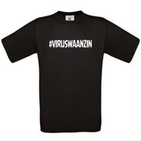 B&amp;C Shirt Heren Zwart #Viruswaanzin