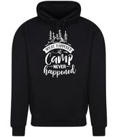 awd is Hoodie What Happened at Camp Never Happened Heren Zwart Heather Grey Donkerblauw Hoogwaardige Stof