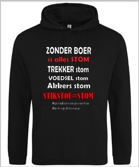 Hoodie Trots op de Boer Heren Zwart 100% Katoen