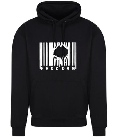 Freedom hoodie zwart maat S t/m XXXL 80% katoen 20% polyester