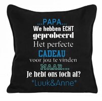 Gepersonaliseerd kussen voor vader 40x40 cm Vaderdag cadeau