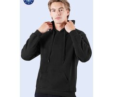 Starworld Hoodie unisex zwart en deep navy 80% gekamd katoen 290 g/m&sup2;