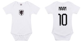 wit wk romper met naam en rugnummer