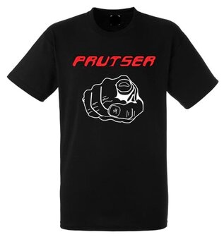 Shirt Prutser bedrukt textiel zwart met vingers S tot XXL