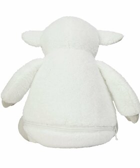Mumbles Zippie lammetje knuffel cr&egrave;mekleurige vacht met grijze accenten 21 cm