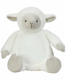 Mumbles Zippie lammetje knuffel cr&egrave;mekleurige vacht met grijze accenten 21 cm