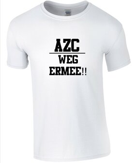 Azc weg ermee T-shirt Heren Wit 100% Katoen S-3XL