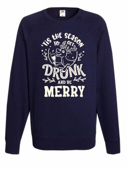 Foute kersttrui donker blauw 80% katoen 20% polyester feestoutfit Kerst