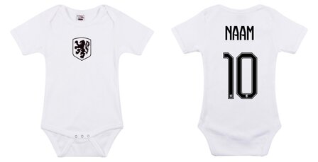 wit wk romper met naam en rugnummer