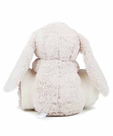 Mumbles Zippie konijn knuffel met superzacht pluche en dekentje 40 cm
