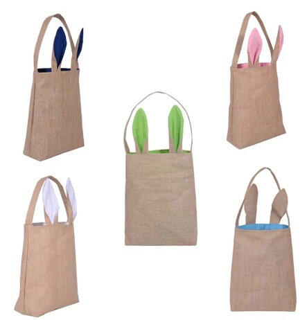 jute paas tas met gekleurde oren