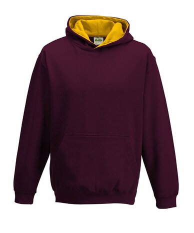 burgundy/ gold