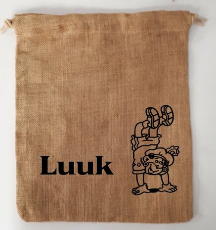 jute zakje met naam