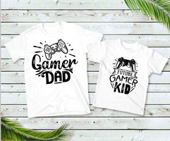Vader & Kind bijpassend shirt Gamer dad/kid