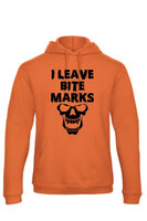 Oranje Hoodie met tekst *Bite Marks