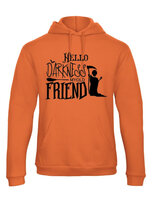 Oranje Hoodie met tekst *Hello Darkness