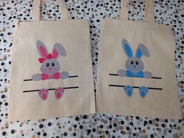 Katoenen paas tasje roze of blauw